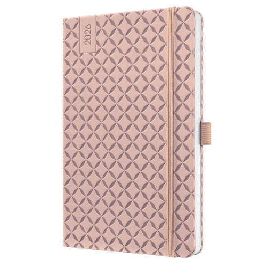 Sigel weekagenda flair 2026 - formaat a5 - pearl rose - hardcover - si-j6131