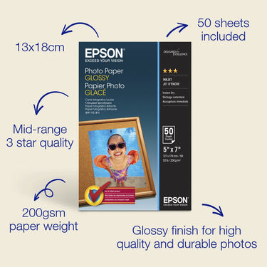 Epson photo paper glossy - 13x18cm - 50 vellen