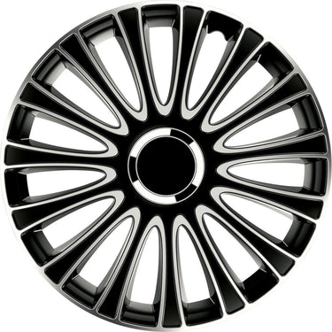 Carpoint wieldoppen le mans pro 13 inch abs zwart zilver set van 4