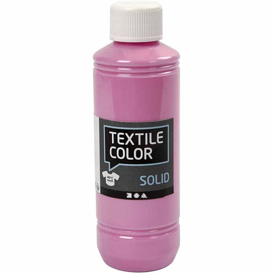 Creativ company textile color dekkende textielverf - roze, 250ml