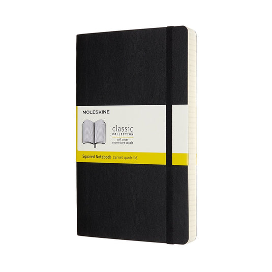 Moleskine classic notitieboek - expanded - large - softcover - geruit - zwart