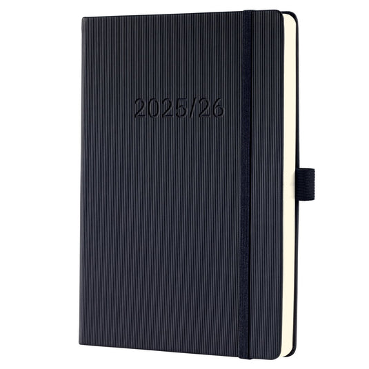 Sigel weekagenda met notitiepagina conceptum - formaat a5 - jaartal 2025 2026 - 18 maanden - zwart - hardcover - si-c2603