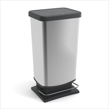 Rotho paso plus pedaalemmer - prullenbak - 40 ltr - bpa vrij - zilver