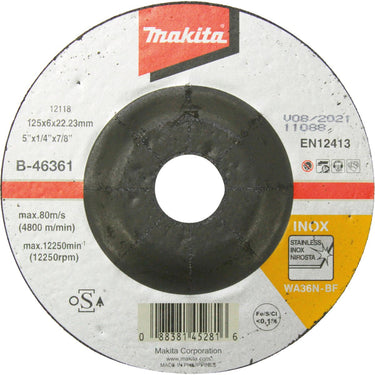 Makita slijpschijf 125 x 6 mm inox - b-46361
