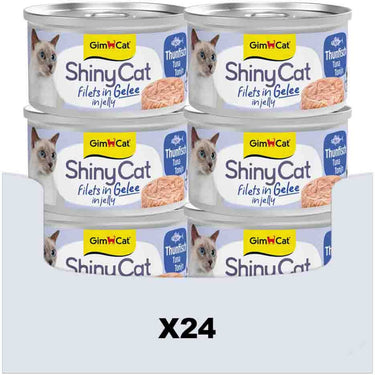 Gimcat 24 x 70 g - shinycat filets in jelly tonijn