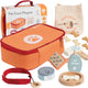 Classic world houten dieren verzorgen speelset - rollenspel speelgoed tas 16dlg.