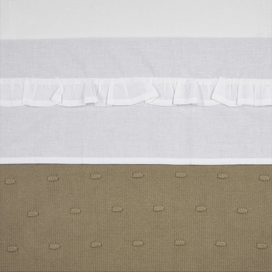 Meyco baby ruffle ledikant laken - white - 100x150cm - 0.3 tog