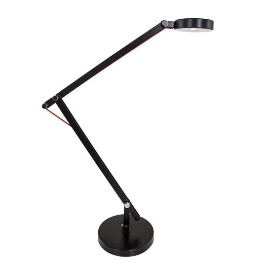 Trio amsterdam - tafellamp - bureaulamp - zwart - incl. 1x smd 5w - 500lm - 3000k - voet, klem en wandmontage