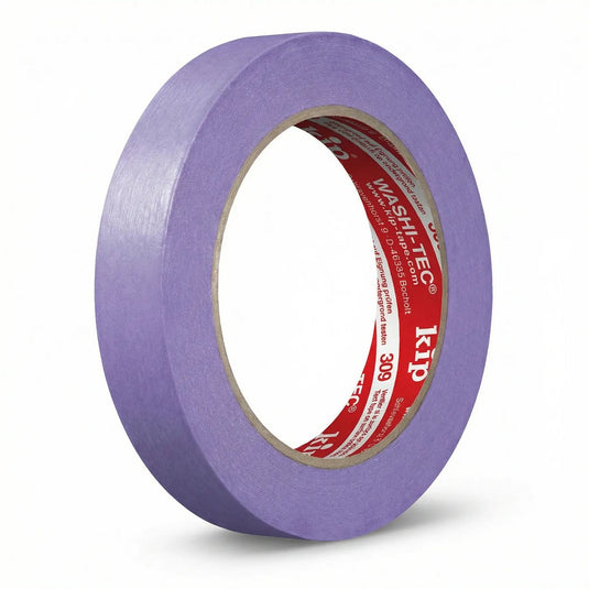 Kip 309 - washi-tec delicate afplaktape - lila - 18mmx50m - licht klevende tape van soepel speciaal papier voor veeleisende schilderwerkzaamheden binnen - ideaal voor gevoelige ondergronden en vers gedroogd schilderwerk
