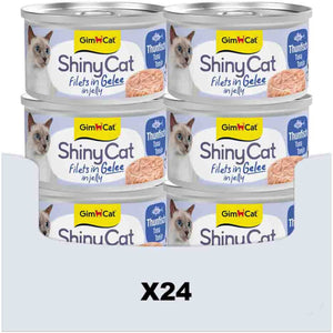 Gimcat 24 x 70 g - shinycat filets in jelly tonijn