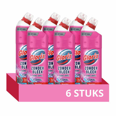 Glorix toiletreiniger - zonder bleek - floral magnolia - 6 flessen x 750 ml - voordeelverpakking