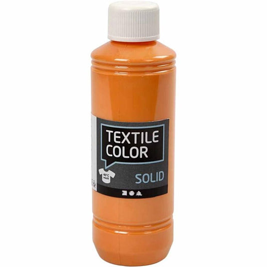 Creotime textile color dekkende textielverf - oranje, 250ml