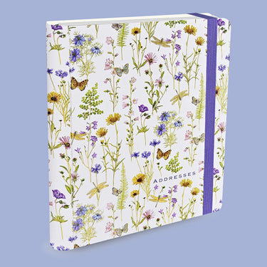 Peter pauper addressbook large - wildflower garden- met elastieksluiting - 16x21 cm
