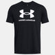 Under armour ua sportstyle logo update ss-blk heren sportshirt - zwart - wit