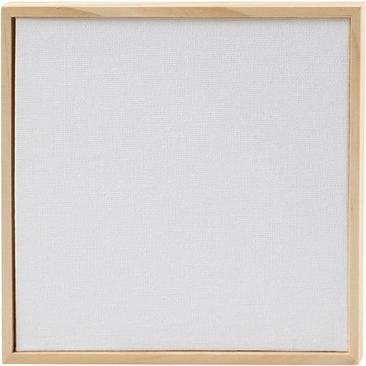 Creativ company canvas paneel met lijst 15,8x15,8 cm 280 gr wit 10 stuks