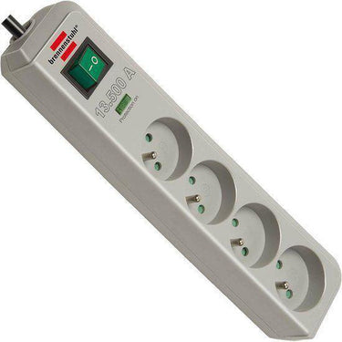Brennenstuhl eco-line 13.500a stekkerdoos met overspanningsbeveiliging 4-voudig lichtgrijs 1,5m h05vv-f 3g1,5 *fr*