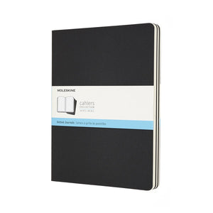 Moleskine cahier journals - extra large - gestippeld - zwart - set van 3