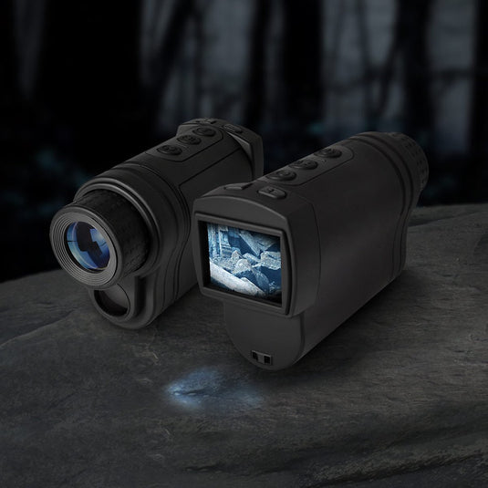 Mikamax picco nachtkijker - infrarood nightvision monokijker met lcd scherm - compacte verrekijker - tot 400 meter nachtzicht