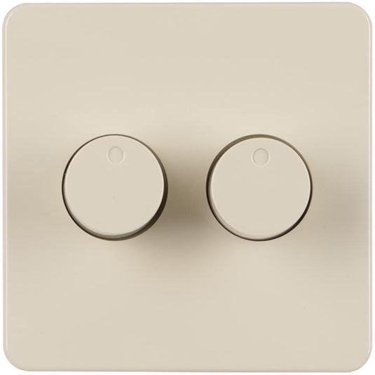 Peha inbouw centraalplaat crème met knop voor duo dimmer