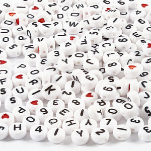Creativ company plastic letterkralen 7 mm wit 200gr