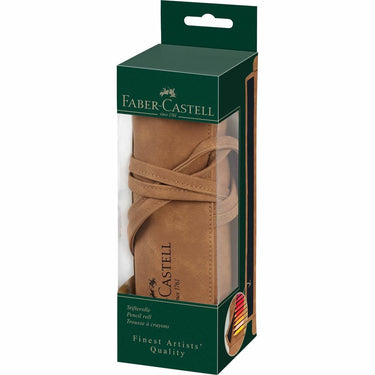 Faber-castell roletui - kunstleer bruin - geschikt voor 45 potloden
