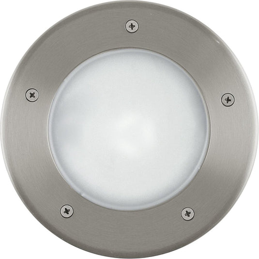 Eglo riga 3 - buitenverlichting - grondinbouwlamp - 1 lichts - rvs - wit - ø17 cm