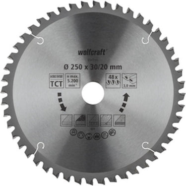 Wolfcraft - zaagblad 254x30mm voor afkortzaag - 48 tanden - verstekzaag - serie oranje - 6548000