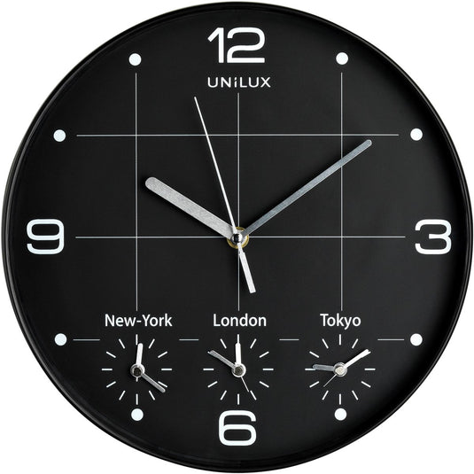 Unilux on time klok - metallic grijs wit