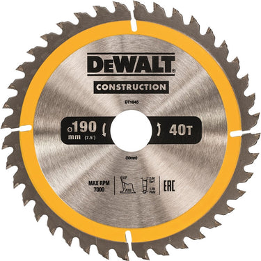 Dewalt dt1945 serie - cirkelzaagblad - atb - 190mm - 40 tanden