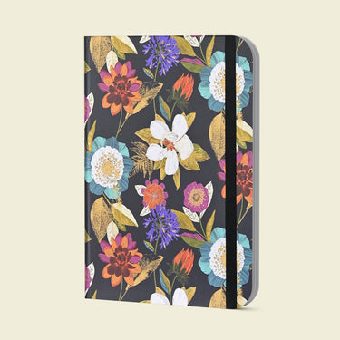 Peter pauper notitieboek mid size journal - floral elegance - met elastieksluiting - 16x21 cm
