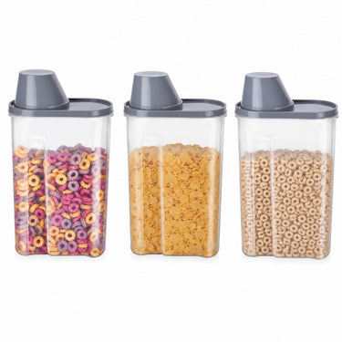 Alpina voorraaddoos met deksel 2,4 liter – bewaardoos met schenktuit en maatbeker – voor cereal, pasta, rijst en muesli