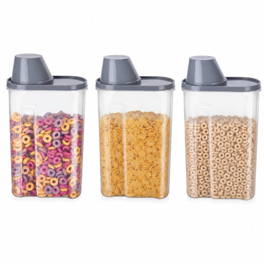 Alpina voorraaddoos met deksel 2,4 liter – bewaardoos met schenktuit en maatbeker – voor cereal, pasta, rijst en muesli