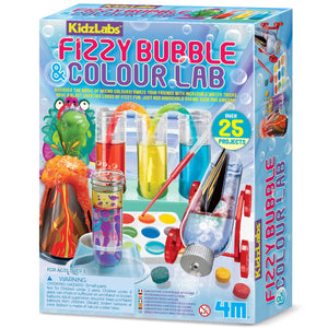 4m wetenschap en spel - bruisend bellen - en kleurenlabo - duo pack - 25 projecten - kidzlabs - 5 jaar