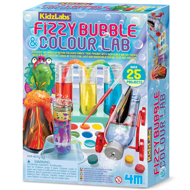 4m wetenschap en spel - bruisend bellen - en kleurenlabo - duo pack - 25 projecten - kidzlabs - 5 jaar
