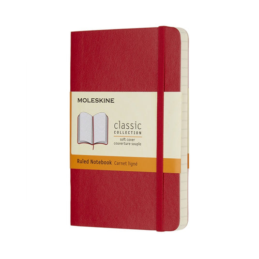 Moleskine classic notitieboek - pocket - softcover - gelinieerd - rood