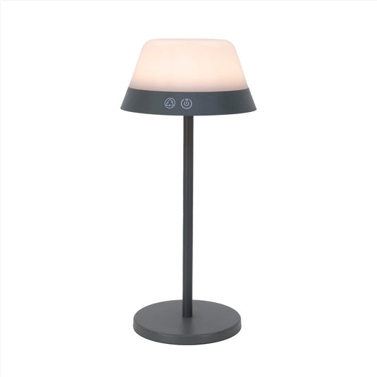 Eglo meggiano tafellamp - aanraakdimmer - draadloos - 32 cm - grijs wit - instelbaar rgb wit licht - oplaadbaar - buiten en binnen