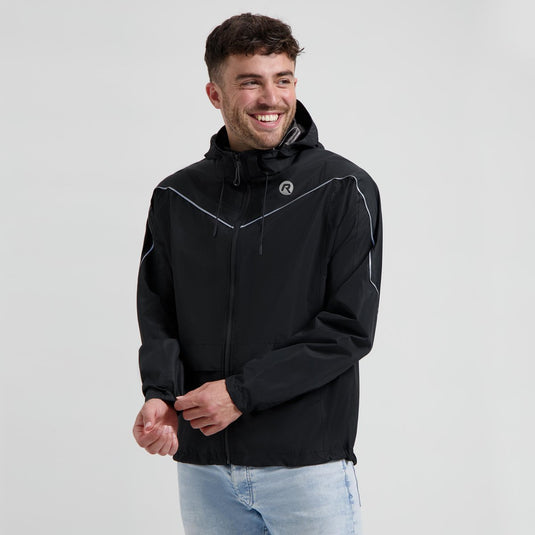 Rogelli commuter essential regenjas unisex - waterdicht - zwart - 3xl