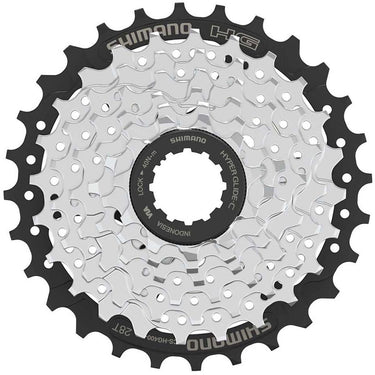 Shimano cs-hg400 7-speed cassette 11-28t – hyperglide hg cassette voor mtb trekking – staal, zilver zwart