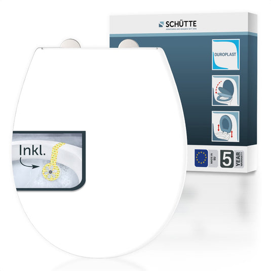 Schütte wc-bril 82850 white - duroplast - made in europe - soft close - afklikbaar - inclusief geursteen - wit