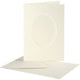 Creativ company kaarten enveloppen passepartout ovaal 10,5x15 cm off-white 10 stuks