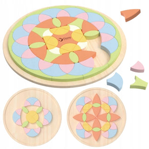 Classic world houten mandala legpuzzel bloemvormig montessori speelgoed