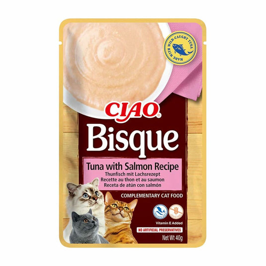 Inaba ciao bisque - kattensnack - tonijn zalm - romige traktatie - 24 x 40g