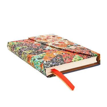 Paperblanks 2026 gaudi's sun (gaudi’s mosaics) mini 18-month horizontal hardcover flexi dayplanner 2025-2026 (wrap closure)