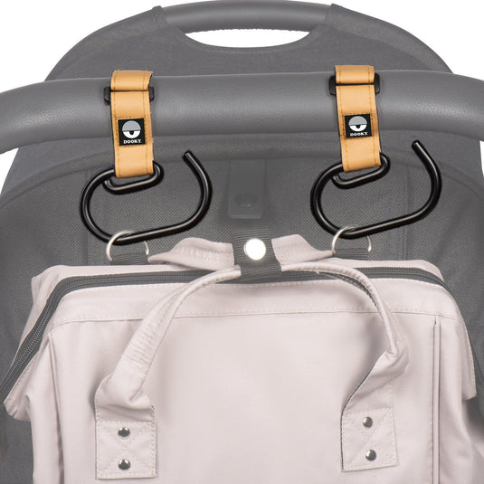 Dooky buggy kinderwagen haak groot 2 stuks - bruin