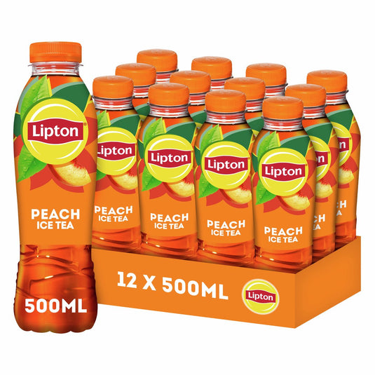 Lipton ice tea fles - peach - laag in calorieën - 12 x 500 ml - voordeelverpakking