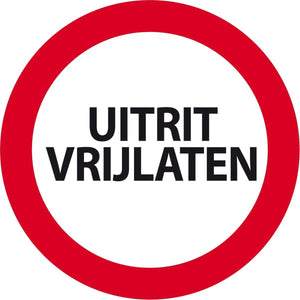 Carpoint bord uitrit vrijlaten ø 24 cm – kunststof – opvallend rood wit zwart – eenvoudige montage