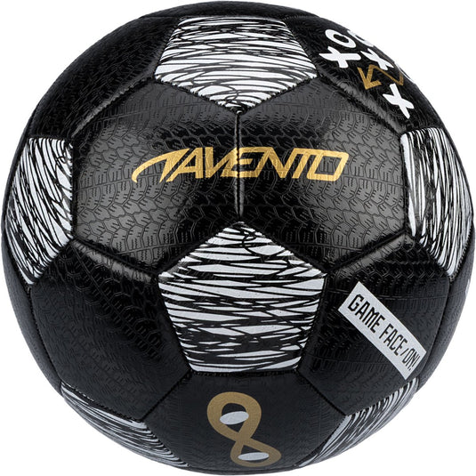 Avento voetbal - tic tactic - zwart - maat 5 - ø ca. 22 cm - extra sterk