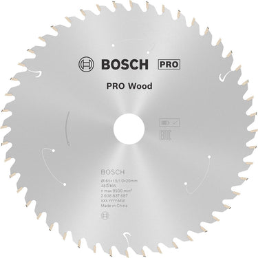 Bosch accessories 2608837687 hardmetaal-cirkelzaagblad 165 x 20 mm aantal tanden: 48 1 stuk(s)
