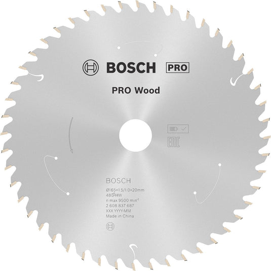 Bosch accessories 2608837687 hardmetaal-cirkelzaagblad 165 x 20 mm aantal tanden: 48 1 stuk(s)