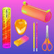 Maped office maped neon bundel – etui, tekenset en kinderschaar